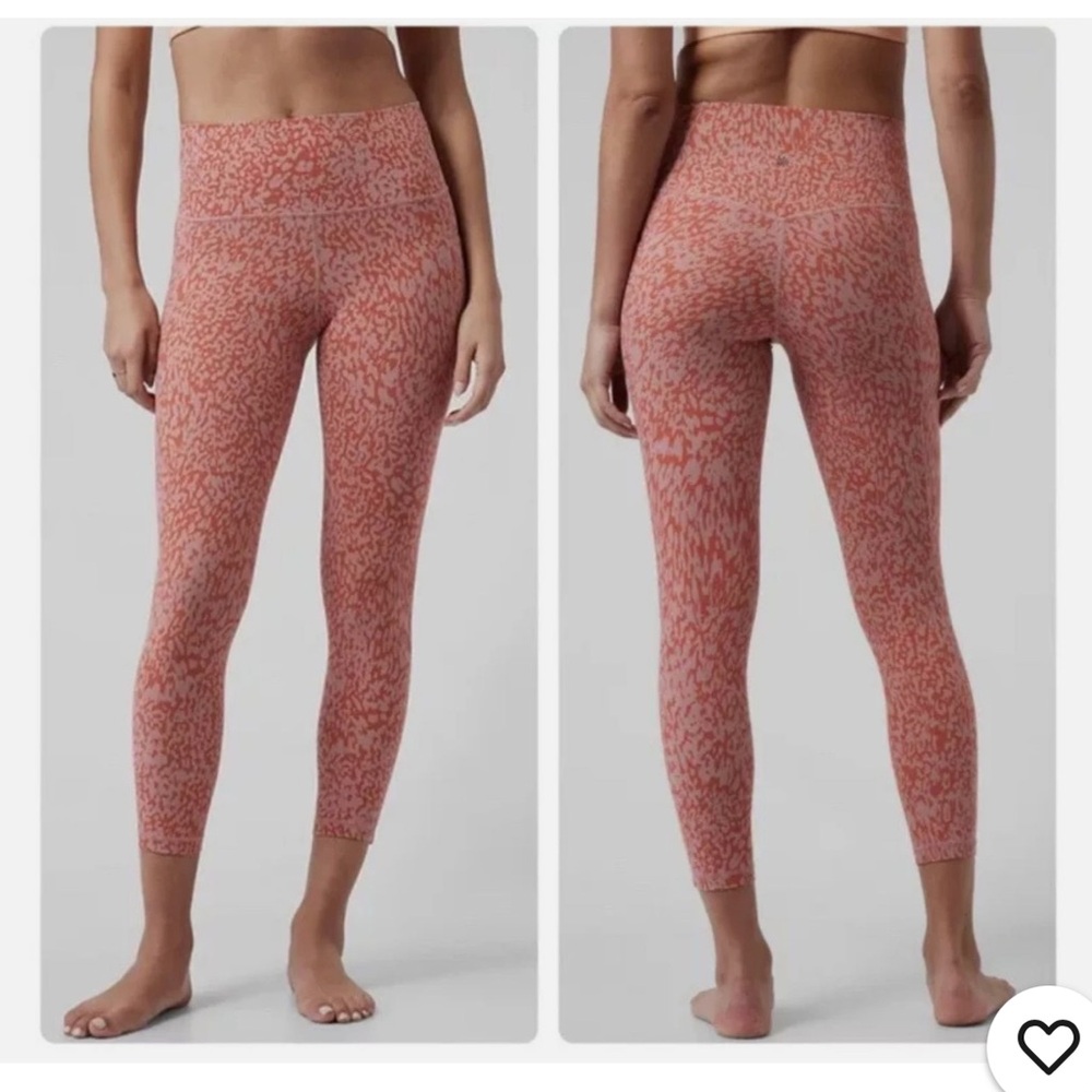 Athleta Coral Printed High-Rise 7/8 Leggings